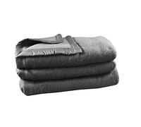 Poyet Motte Napoli Acrylic Blanket Charcoal/Mouse, Acrylic, Anthracite/Souris, 220x180 cm