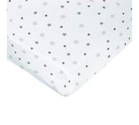 Poyetmotte Waterproof Fitted Sheet, 60 x 120 cm, Gray Stars, One Size