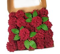 POYHKFD Artificial Foam Hydrangea Flower Box Set, Faux Hydrangea Flowers with Stem for Wedding, Fake Flowers for DIY Wedding Bouquets Centerpieces Decoration, Artificial Hydrangea Flower(Wine Red)