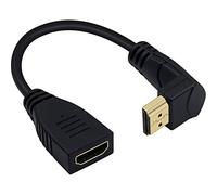 Poyiccot 8K HDMI Extension Cable, Short HDMI 90 Degree Down Angle Male to Female HDMI 2.1 Cable 48Gbps with 8K 60Hz Video and 3D HDR for TV/Xbox /PS4 /PS5 (Down M/F), 0.5feet