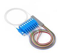 Poyiccot Fiber Optical Splitter, SC UPC 1X16 PLC Singlemode Fiber Optical Splitter, Telecom-Grade 0.9mm G657A1 Singlemode Fibe Pigtail 1260/1650nm. 1M/3.3FT.