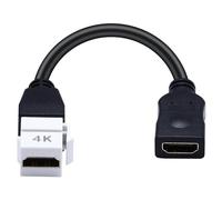 Poyiccot HDMI Keystone Jack Cable 8inch, 4K Female to Female HDMI Pigtail Cable, Keystone Wall Plate Pigtail Video Extension Cord Snap-in Connector Support 3D, 4K@60hz