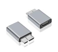 Poyiccot USB C to Micro B Adapter, Type C to Micro B Cable Adapter, 2Pack Micro B to USB C 3.1 Gen2 Adapter for Hard Drive Cable, USB C Hard Drive Cable Adapter for USB 3.0 External Portable SSD HDD