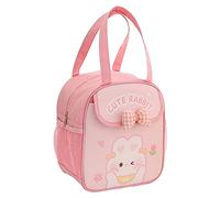 POYIPI Kawaii Lunch Bag with Bow, Cute Bunny Lunch Box, Animal Lunch Bag, Reusable Tote Bag for Picnic, Work, Travel