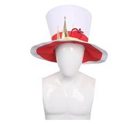 Poymium Lucifer Cosplay Hats Lucifer Morningstar Costume Hats Wide Brimmed White Top Hat Halloween Party Props for Adult