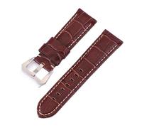 POYNMRE 11Colors Crocodile Glossy Matte Genuine Leather Watch Band 20mm 22mm 24mm 26mm Replacement Strap Cowhide Wristband(Crocodile Brown,22mm)