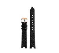 POYNMRE 12 14mm Compatible With Gucci YA141.4 YA141505 Soft Thin Style Lizard Print Cowhide Genuine Leather Watchband GC Women Watch Strap Bracelet(Black-rose gold,14mm)