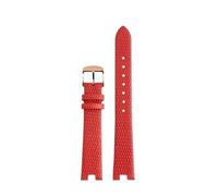 POYNMRE 12 14mm Compatible With Gucci YA141.4 YA141505 Soft Thin Style Lizard Print Cowhide Genuine Leather Watchband GC Women Watch Strap Bracelet(Red-rose gold,14mm)