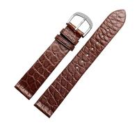POYNMRE 16mm 18mm 20mm Alligator Men Women Watch Strap Compatible With LONGINES PATEK PHILIPPE Ultra-thin Leather Watchband Soft(Brown-silver,20mm)