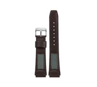 POYNMRE 16mm Soft Cowhide Strap Compatible With Casio DW5600 DW-5600 GW-5000 5035 GW-M5610 GW-B5600 DW6900 GA2100 GA-2100 Series Calfskin Watchband(Brown-silver A)