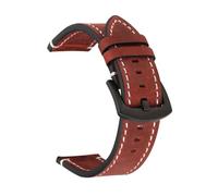 POYNMRE 18mm 19mm 20mm 21mm 22mm 24mm Watch Band Retro Genuine Leather Strap Universal Watchbands Cowhide Wristband Bracelet Belt(Wine Red,22mm)
