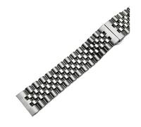 POYNMRE 18mm 19mm 20mm 21mm 22mm Jubilee Curved End Watch Band Stainless Steel Strap Bracelet Replace Watchband Silver Compatible With Seiko Tissot(Silver,18mm)