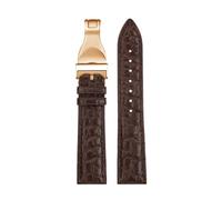 POYNMRE 19mm 20mm 21mm 22mm Crocodile Leather Watch Strap Compatible With Tudor 1958 BLACK BAY Genuine Watchband Accessories(Brown rose,19mm)