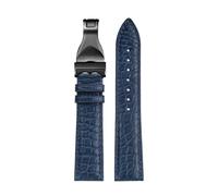 POYNMRE 19mm 20mm 21mm 22mm Crocodile Leather Watch Strap Compatible With Tudor 1958 BLACK BAY Genuine Watchband Accessories(Blue black,20mm)