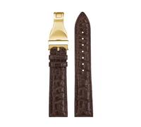 POYNMRE 19mm 20mm 21mm 22mm Crocodile Leather Watch Strap Compatible With Tudor 1958 BLACK BAY Genuine Watchband Accessories(Brown gold,19mm)