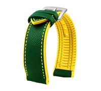POYNMRE 20mm 21mm 22mm 23mm 24mm Unisex Nylon Rubber Bottom Strap Watchband Compatible With Any Watch Men's Bracelet(Green Blue,22mm width)