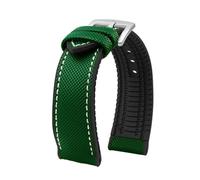 POYNMRE 20mm 21mm 22mm 23mm 24mm Unisex Nylon Rubber Bottom Strap Watchband Compatible With Any Watch Men's Bracelet(Black Gray,23mm width)