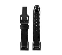 POYNMRE 20mm 21mm 22mm Compatible With IWC Pilot Little Prince/Mercedes AMG Petronas F1 Mark 18 Men's Watch Band Black Blue Nylon Leather Watchband(Black white-black B,21mm)