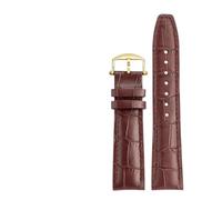 POYNMRE 20mm 21mm 22mm Men's Curved End Genuine Leather Watch Strap Compatible With IWC Portugieser Porotfino PILOT'S Cowhide Watchband Metal Buckle(P03 Brown-gold pin,22mm)