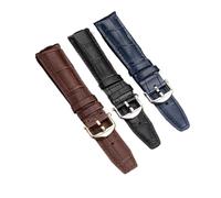 POYNMRE 20mm 21mm 22mm Men's Curved End Genuine Leather Watch Strap Compatible With IWC Portugieser Porotfino PILOT'S Cowhide Watchband Metal Buckle(P04 blue-SK folding,22mm)