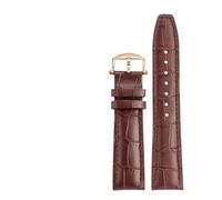 POYNMRE 20mm 21mm 22mm Men's Curved End Genuine Leather Watch Strap Compatible With IWC Portugieser Porotfino PILOT'S Cowhide Watchband Metal Buckle(P03 Brown-RG pin,22mm)