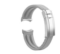 POYNMRE 20mm 21mm 22mm Metal Curved End Watch Strap Compatible With Tudor Black Bay 1958 M79230 M79363n M79030n Rubber Silicone WatchBand Wristband(Gray-silver,20mm width)