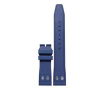 POYNMRE 20mm 21mm 22mm Nature Soft Fluororubber FKM Rubber Watchband Compatible With IWC Strap Big Pilot Portofino TOP Watch Band With Rivet(Blue-No buckle,20mm)