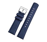 POYNMRE 20mm 21mm 22mm Nylon Watchband Compatible With Citizen Compatible With Seiko No.5 PROSPEX Seagull Timex Outdoor Sport Canvas Quick Release Watch Chain Strap(Blue-silver,21mm)