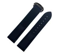 POYNMRE 20mm 22mm Curved End Rubber Watch Band Compatible With Omega Seamaster 300 Hamilton Tudor Seiko Water Ghost Waterproof Strap Watchband(Blue-black,20mm)
