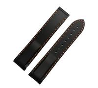 POYNMRE 20mm 22mm Curved End Rubber Watch Band Compatible With Omega Seamaster 300 Hamilton Tudor Seiko Water Ghost Waterproof Strap Watchband(Black orange-no,22mm)