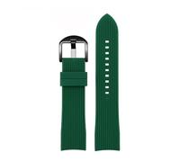 POYNMRE 20mm 22mm Curved End Rubber Watchband Bracelet Compatible With Casio EFR-303 Mido Omega Longines Tissot Compatible With Seiko Heuer Green Orange Strap(Green-black A,22mm)