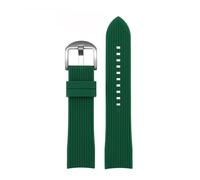 POYNMRE 20mm 22mm Curved End Rubber Watchband Bracelet Compatible With Casio EFR-303 Mido Omega Longines Tissot Compatible With Seiko Heuer Green Orange Strap(Green-silver A,22mm)
