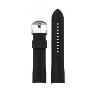 POYNMRE 20mm 22mm Curved End Rubber Watchband Bracelet Compatible With Casio EFR-303 Mido Omega Longines Tissot Compatible With Seiko Heuer Green Orange Strap(Black-silver A,22mm)
