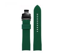 POYNMRE 20mm 22mm Curved End Rubber Watchband Bracelet Compatible With Casio EFR-303 Mido Omega Longines Tissot Compatible With Seiko Heuer Green Orange Strap(Green-black B,22mm)