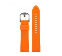POYNMRE 20mm 22mm Curved End Rubber Watchband Bracelet Compatible With Casio EFR-303 Mido Omega Longines Tissot Compatible With Seiko Heuer Green Orange Strap(Orange-silver A,20mm)