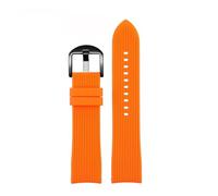 POYNMRE 20mm 22mm Curved End Rubber Watchband Bracelet Compatible With Casio EFR-303 Mido Omega Longines Tissot Compatible With Seiko Heuer Green Orange Strap(Orange-black A,22mm)