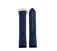 POYNMRE 20mm 22mm Rubber Silicone Watch Bands Compatible With Omega Seamaster 300 Speedmaster Strap Compatible With Seiko HAMILTON Watchband Moon(Blue silver,20mm)