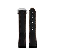 POYNMRE 20mm 22mm Rubber Silicone Watch Bands Compatible With Omega Seamaster 300 Speedmaster Strap Compatible With Seiko HAMILTON Watchband Moon(Orange line silver,22mm)