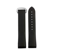 POYNMRE 20mm 22mm Rubber Silicone Watch Bands Compatible With Omega Seamaster 300 Speedmaster Strap Compatible With Seiko HAMILTON Watchband Moon(Black silver,22mm)