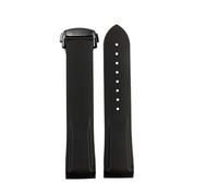 POYNMRE 20mm 22mm Rubber Silicone Watch Bands Compatible With Omega Seamaster 300 Speedmaster Strap Compatible With Seiko HAMILTON Watchband Moon(Black black,20mm)