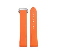 POYNMRE 20mm 22mm Rubber Silicone Watch Bands Compatible With Omega Seamaster 300 Speedmaster Strap Compatible With Seiko HAMILTON Watchband Moon(Orange silver,20mm)