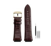POYNMRE 22mm Black Blue Genuine Leather Watch Strap Compatible With GUESS W0040G3 W0247G3 W0040G7 Series Cowhide Watchband Men's Bracelet(Brown rose gold)