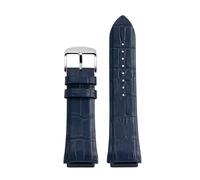 POYNMRE 22mm Man Genuine Leather Watch Strap Band Compatible With GUESS W0247G3 W0040G3 W0040G7 Series Watches Blue Black Brown(Blue Silver)