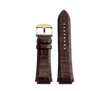 POYNMRE 22mm Man Genuine Leather Watch Strap Band Compatible With GUESS W0247G3 W0040G3 W0040G7 Series Watches Blue Black Brown(Brown Gold)