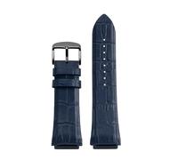 POYNMRE 22mm Man Genuine Leather Watch Strap Band Compatible With GUESS W0247G3 W0040G3 W0040G7 Series Watches Blue Black Brown(Blue Black)