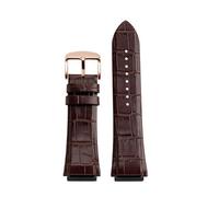 POYNMRE 22mm Man Genuine Leather Watch Strap Band Compatible With GUESS W0247G3 W0040G3 W0040G7 Series Watches Blue Black Brown(Brown Rose Gold)