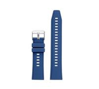 POYNMRE 22mm Silica Gel Black Orange Grey Blue WatchBand Compatible With HUAWEI GT5/GT5pro/GT4/3 Watchstrap Smart Quick Release Rubber Men's Strap(1blue-silver)