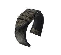 POYNMRE 24mm 26mm 28mm Canvas Silicone Base Watch Strap Compatible With Panerai PAM111 SEVENFRIDAY P1 P2 M1 DIESEL DZ4500 Watchband Nylon SilicaGel(Armygreen-black,28mm)