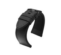 POYNMRE 24mm 26mm 28mm Canvas Silicone Base Watch Strap Compatible With Panerai PAM111 SEVENFRIDAY P1 P2 M1 DIESEL DZ4500 Watchband Nylon SilicaGel(Blue-black,28mm)