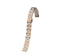 POYNMRE 6mm 8mm 10mm 12mm 14m Small Size Watchband Compatible With Casio Fossil Longines DW Swarovski Stainless Steel Women Watch Strap Bracelet(4101 rosegold white,8mm-width)